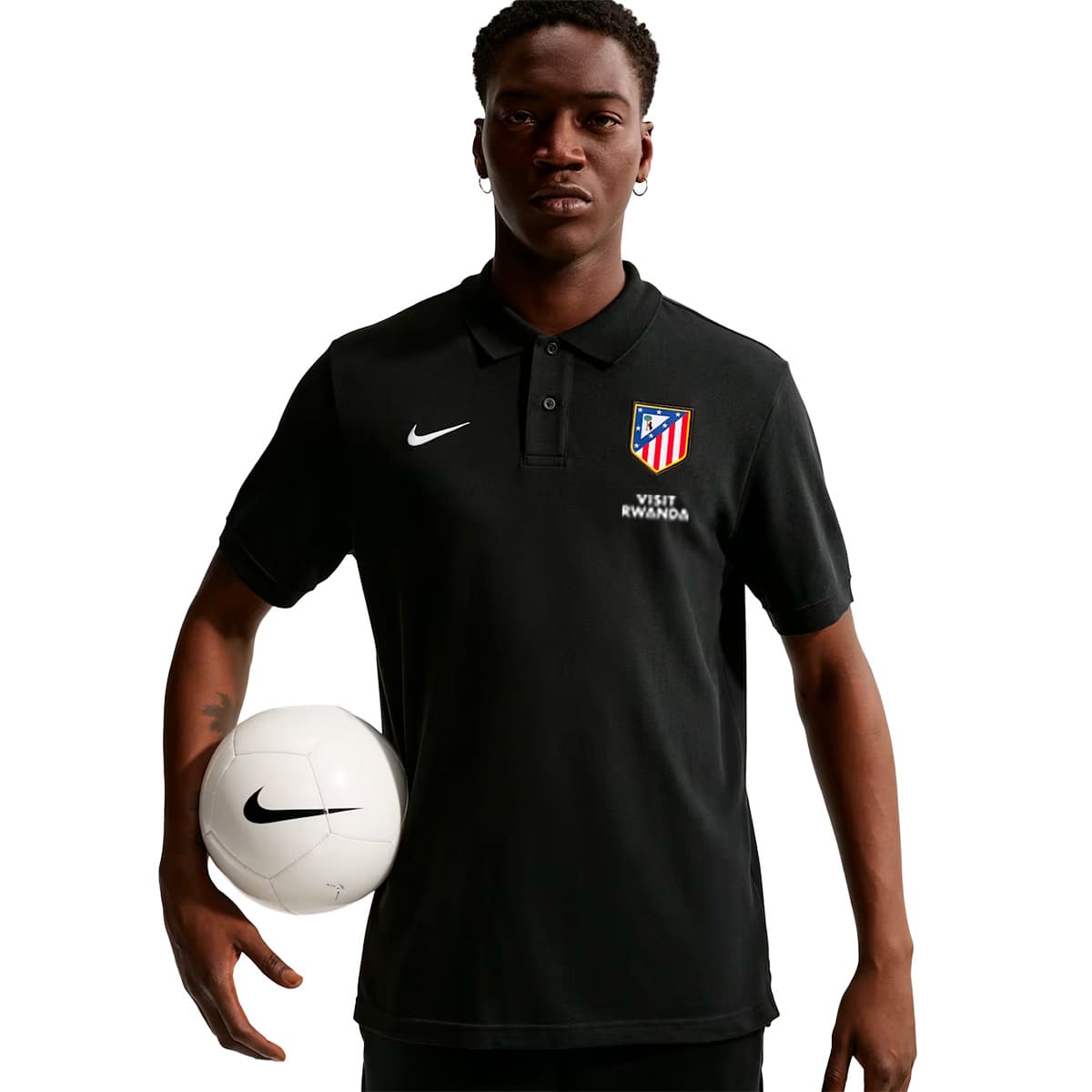 Nike men's black crest polo image number null